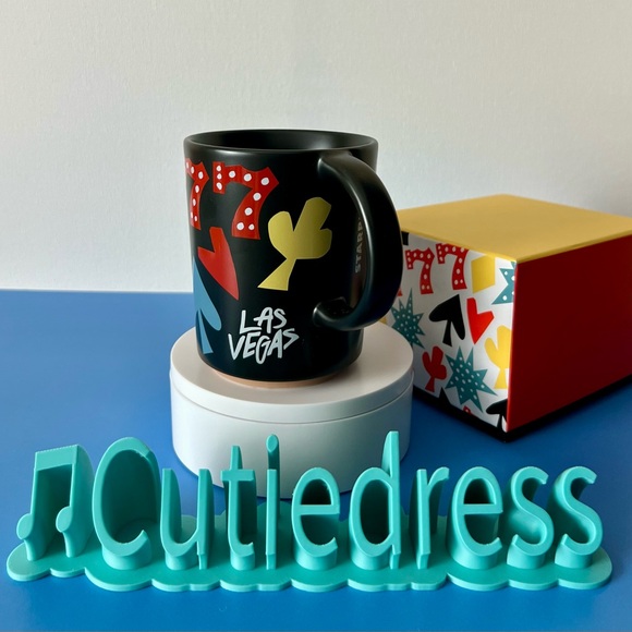 Starbucks Vegas Black Mug with Colorful Shapes - Picture 2 of 12